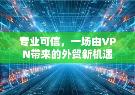 专业可信,一场由VPN带来的外贸新机遇 专业可信,一场由VPN带来的外贸新机遇